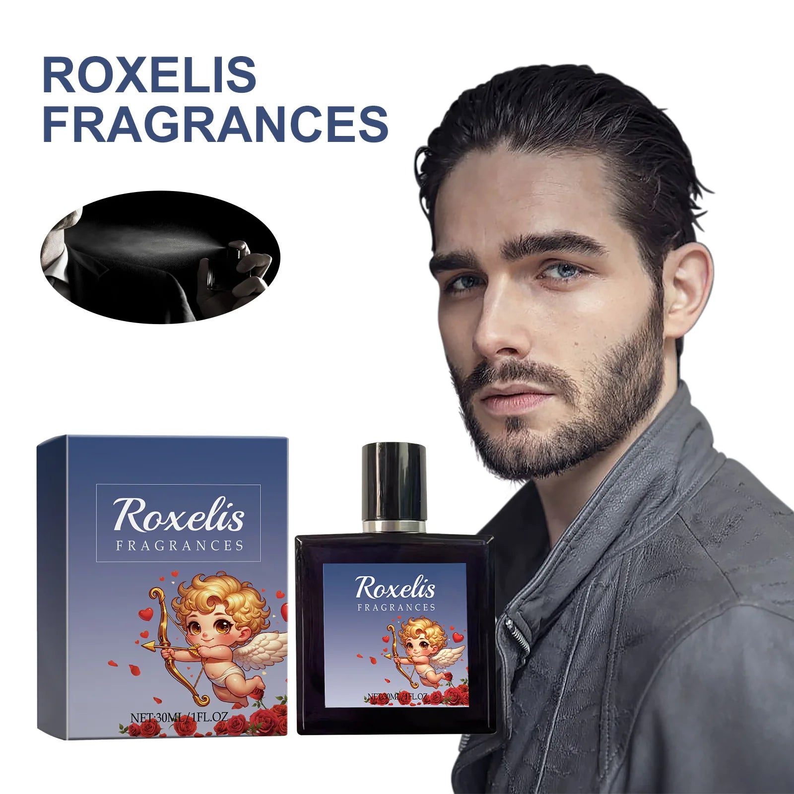 Roxelis 30ml Cupid Cologne Perfume Men Body Refreshing Relaxing Pheromone Flirting Long Lasting Fragrance Dating Gentleman Scent