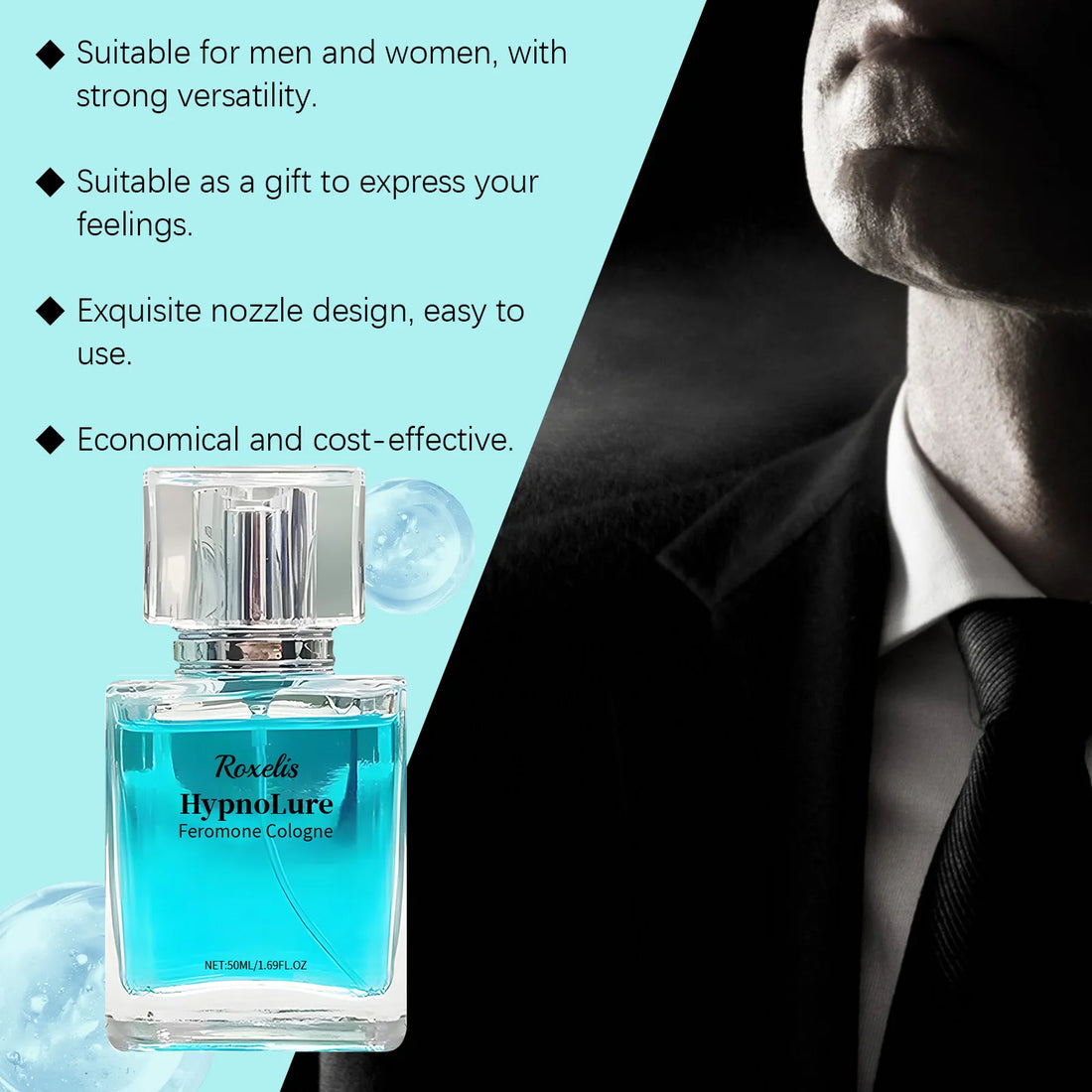 Roxelis 50ml Cologne Men'S Perfume Natural Fresh Fragrance Lasting Pheromone Deodorant Charm  Release Flirting Perfume Spray