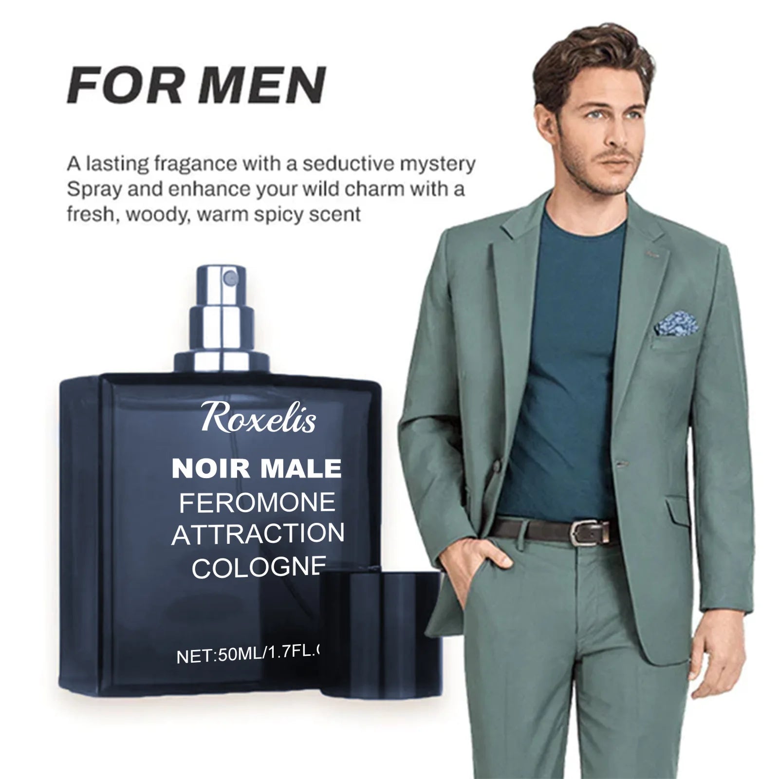 Roxelis 50ml Lasting Charming Perfume Cologne Fragrance Pheromone Fresh Release Charm Eau De Parfum Dating Flirting Perfume Gift